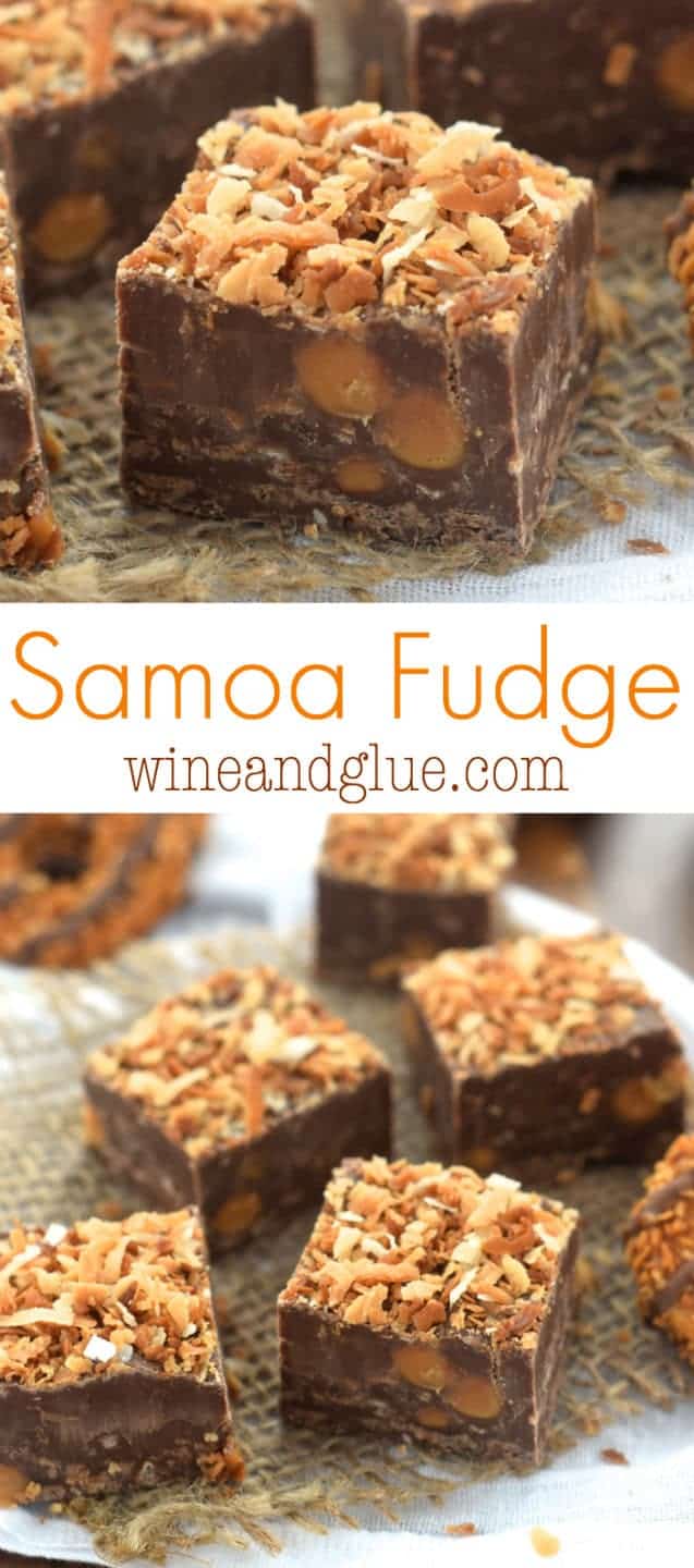 Samoa Fudge!! Only five ingredients, amazingly easy, and delicious!!