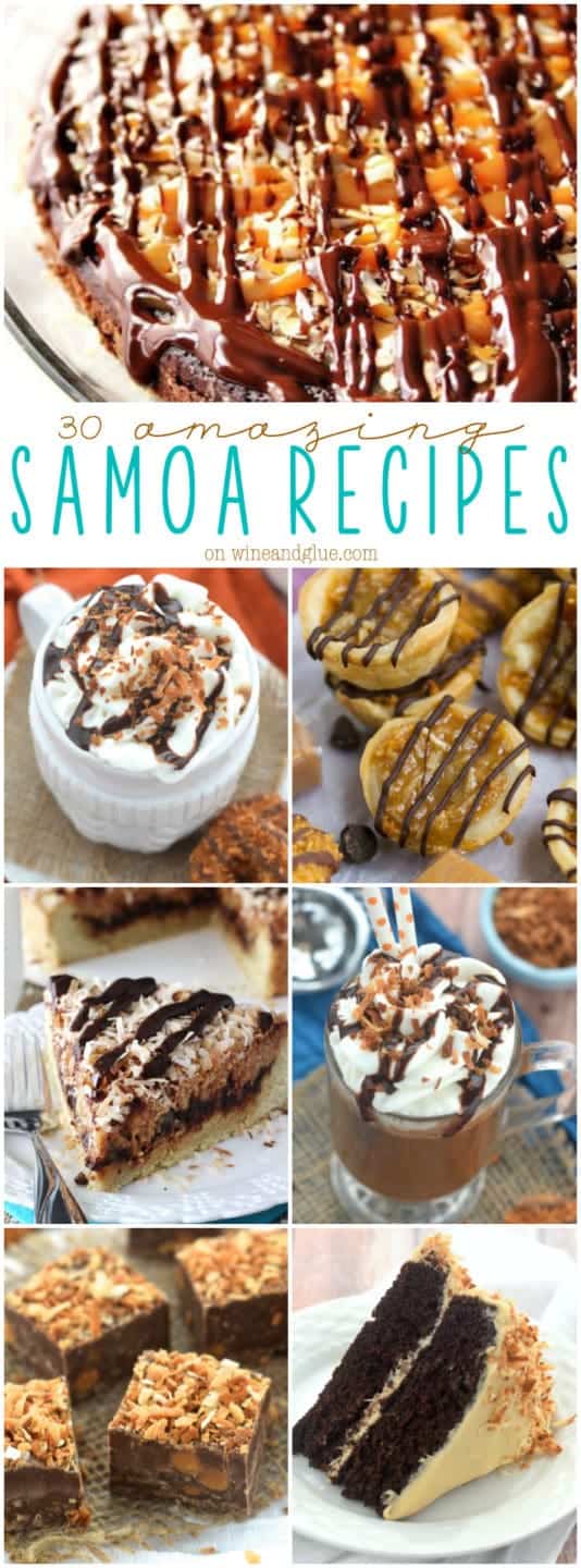 30 Amazing Samoa Recipes!  All the chocolate, coconut, and caramel you can handle!