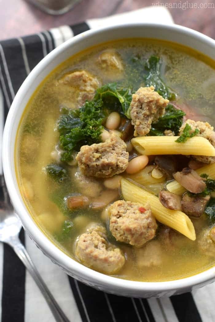This Sausage and Kale Soup is a family favorite that we eat a few times a month. Packed with protein and veggies, this one pot wonder is done in under 30 minutes and loved by even my picky eaters!