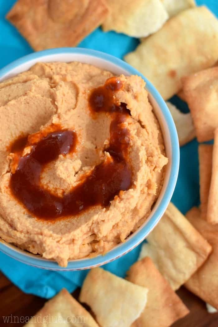 This Spicy Chipotle Hummus is easy to throw together and makes a perfect appetizer or snack!