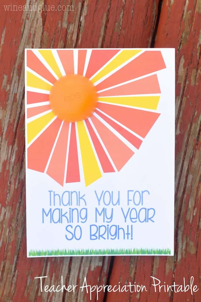 This EOS Lip Balm Teacher Appreciation Printable makes for an easy and cute teacher appreciation note!