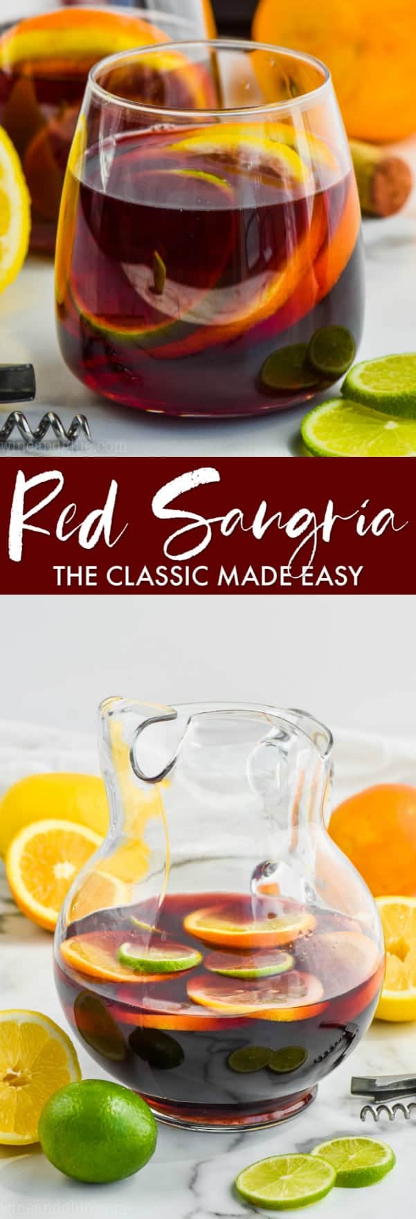 collage of pictures of red sangria recipe