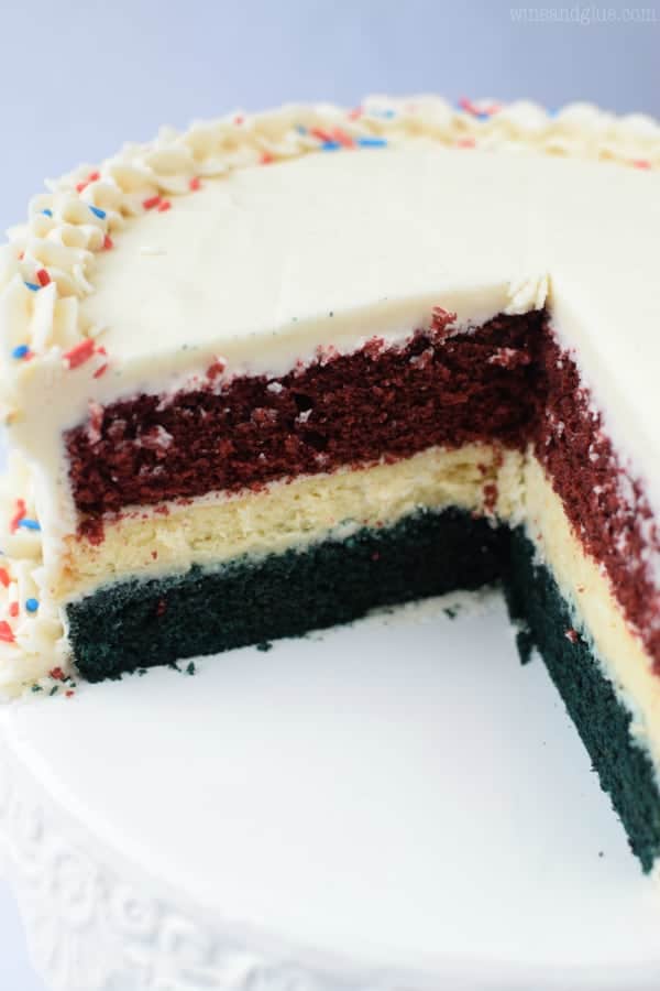 Red White Blue Velvet Cheesecake Cake Wine Glue