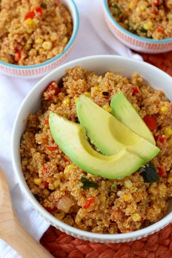 These Grilled Vegetable Southwestern Quinoa Bowls are so jam packed with flavor! This is going to be your new favorite salad!