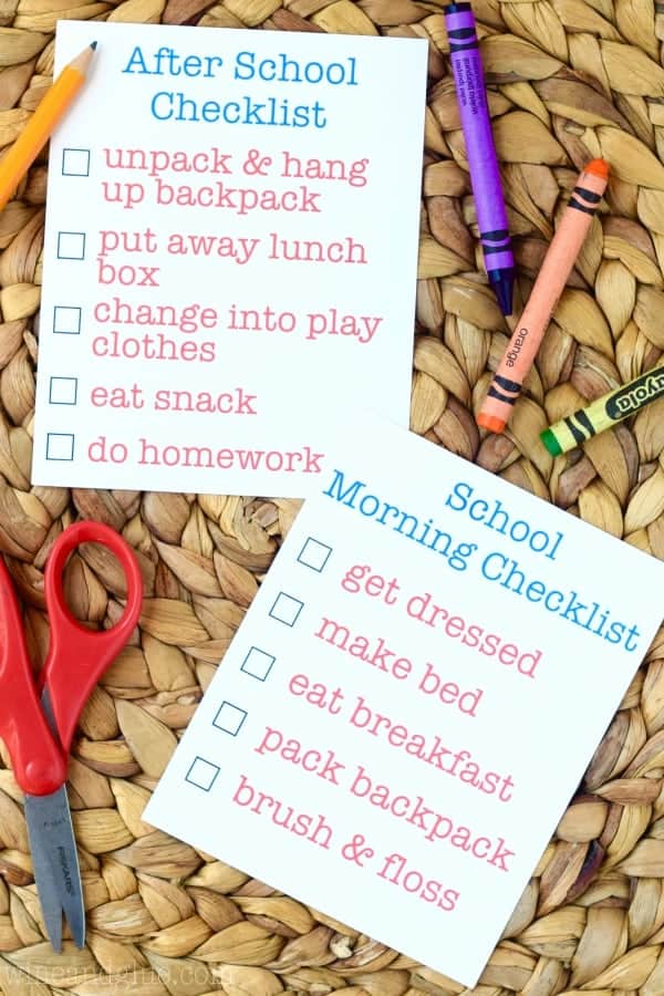 This Before and After School Checklist takes a small bit of the the crazy out of the two most hectic times a day, before and after school! 