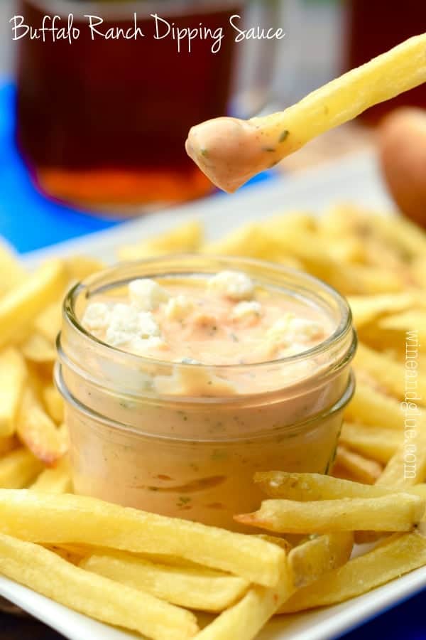 This Buffalo Ranch Dipping Sauce is perfect for fries . . . or anything!  Absolutely irresistible and a must have for your BBQ's and Game Day Parties!