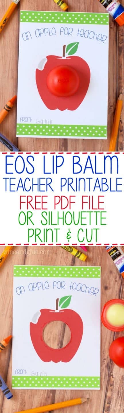 This EOS Apple For Teacher Printable is a super simple and fun gift for your kiddo's teacher!