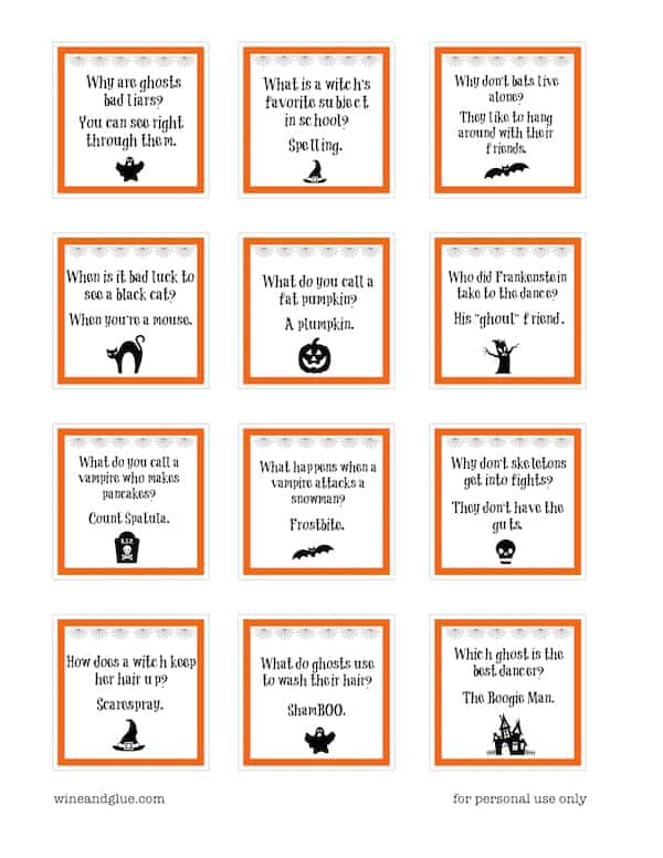 These Halloween Lunch Box Jokes will have your kids cracking up all fall! Available as a PDF or Silhouette print and cut files. 