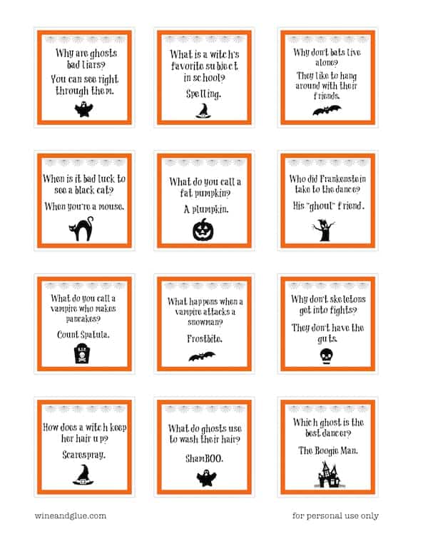 Halloween Lunch Box Jokes  PDF   Silhouette Files  - 57