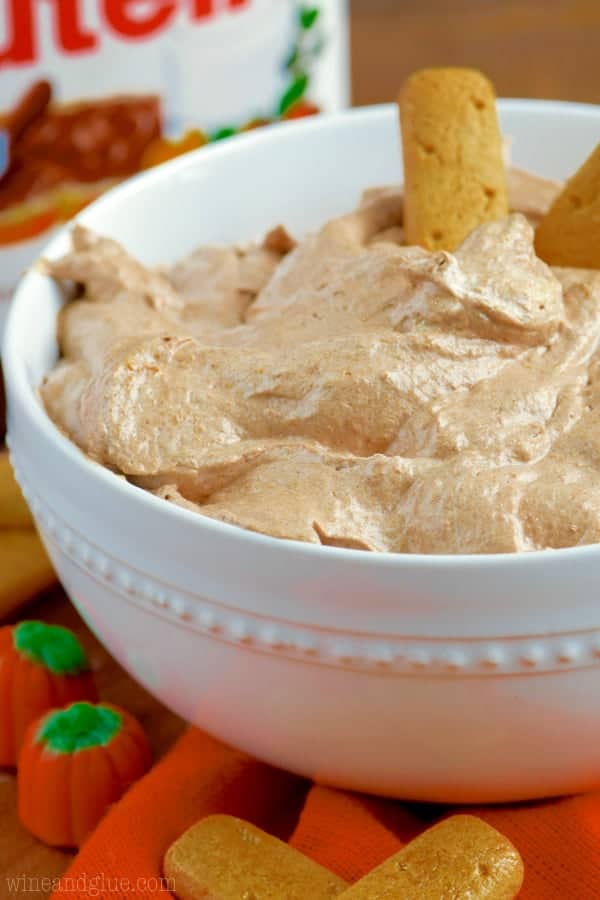 This Pumpkin Nutella Dip is only five ingredients and SO delicious!