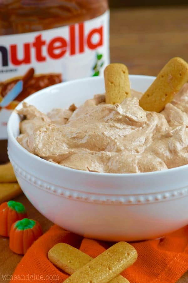 This Pumpkin Nutella Dip is only five ingredients and SO delicious!