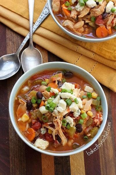 Slow Cooker Two Bean Buffalo Chicken Chili