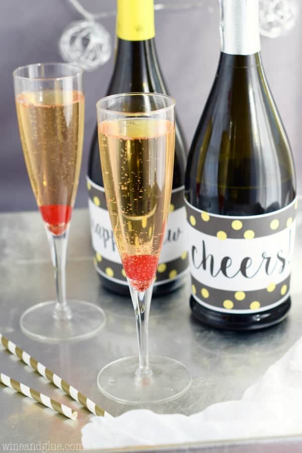 This New Year's Champagne Bottle Printable is super fun! And an easy way to decorate for New Year's Eve!