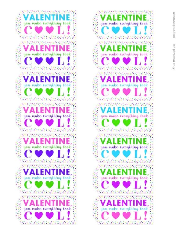 I love these Valentine Sunglasses Printable! PDF File & Silhouette Print & Cut File