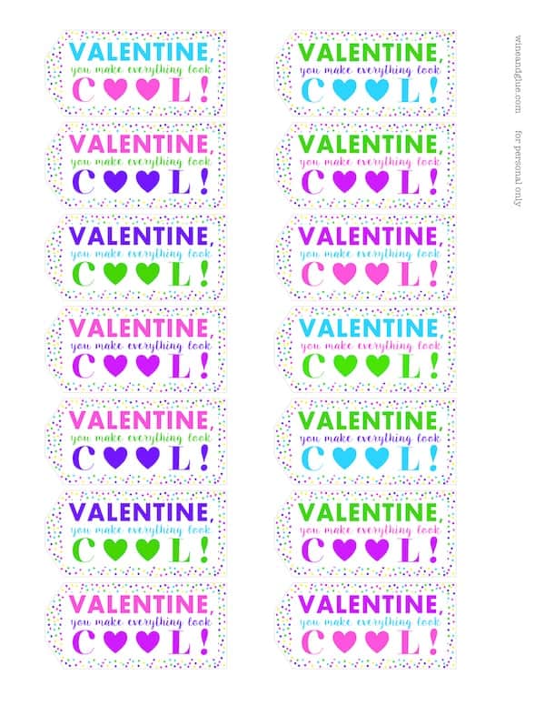 Valentine Sunglasses Printable - 72