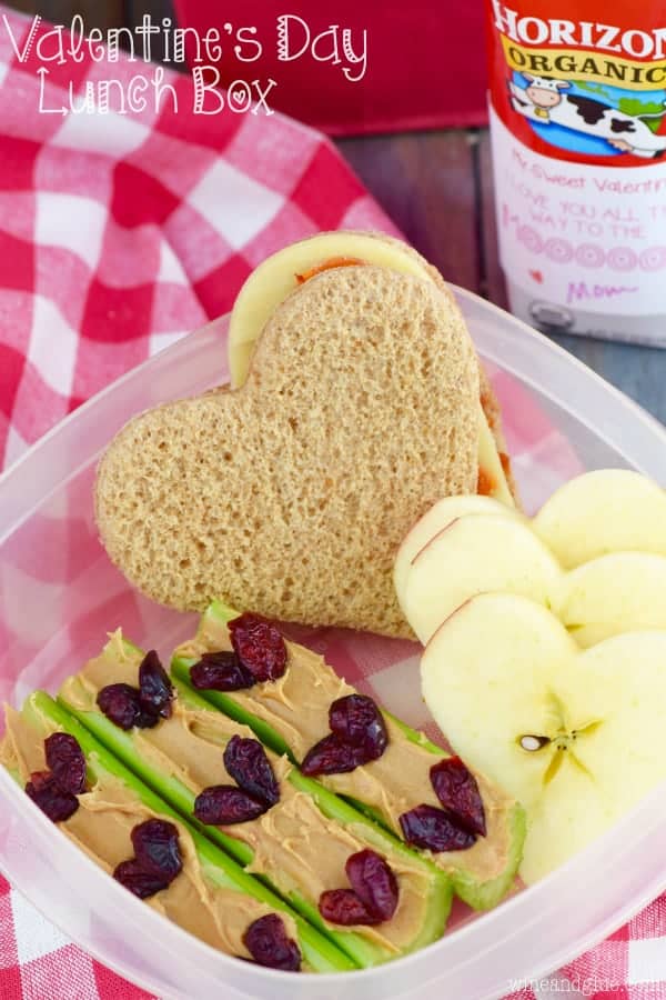 This Valentine's Day Lunch Box is super cute and you can dress it up with some fun printables to go on your Horizon milk box!