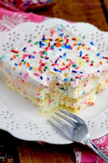 No Bake Birthday Cake Lasagna - Simple Joy