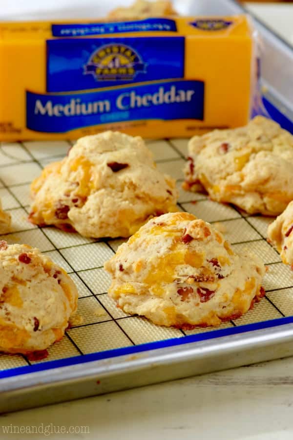 These Easy Bacon Cheddar Biscuits are so easy that you can perfectly throw them together right before serving your meal!