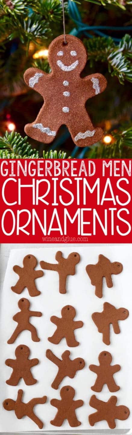 These Gingerbread Man Christmas Ornaments are such a fun easy holiday craft that smell just like gingerbread cookies! Perfect for a fun activity with the kiddos or gifting!