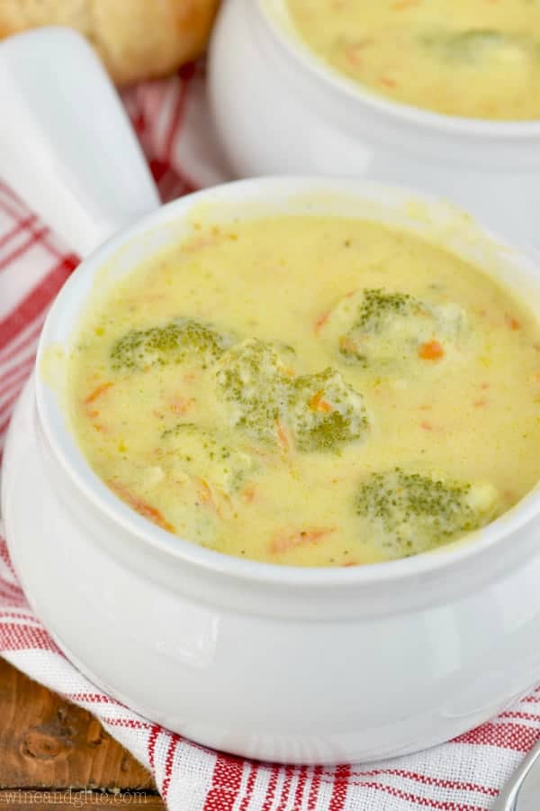 This Broccoli Cheddar Soup is made completely from scratch and tastes just like what you would get at a restaurant.  It's delicious, full of flavor and is going to be your new favorite soup recipe.
