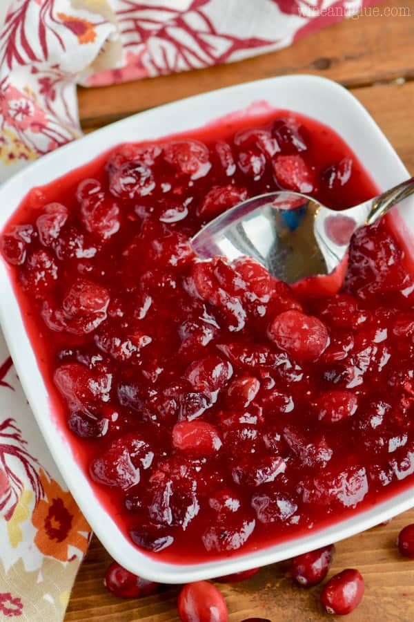 Easy cranberry sauce that is only THREE ingredients!This Cranberry Sauce is only THREE ingredients and is the most flavorful fresh sauce recipe for Thanksgiving. You'll never reach for the canned stuff again!
