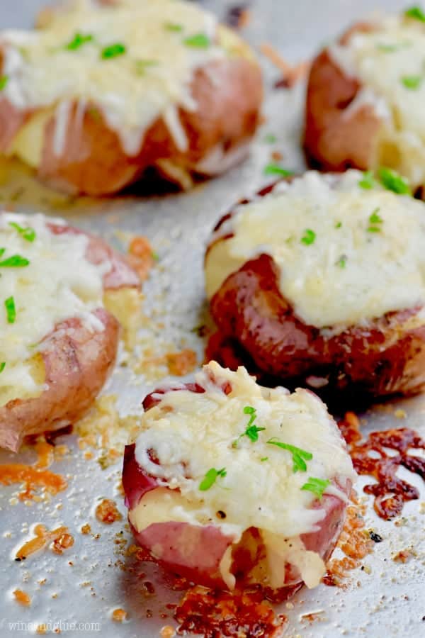 These Italian Roasted Smashed Potatoes are so easy to make with such little hands on time!