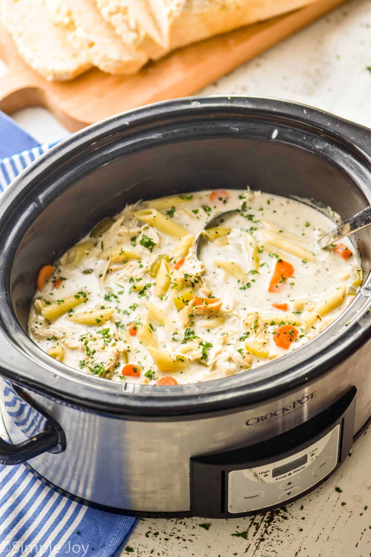 Creamy Crockpot Chicken Noodle Soup Simple Joy