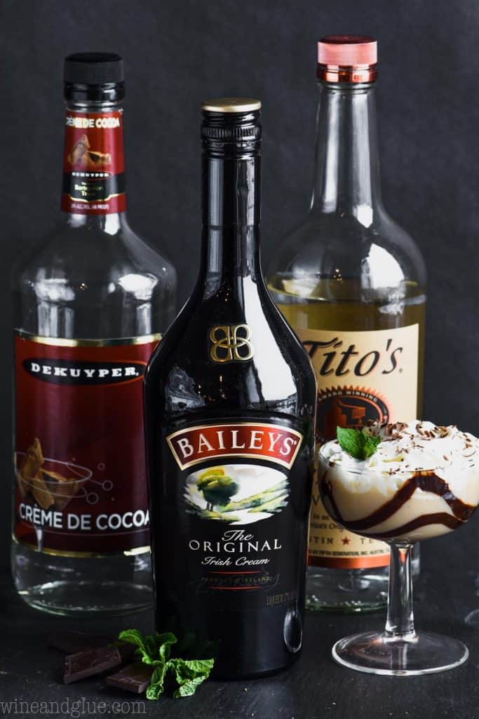 ingredients for chocolate baileys martini