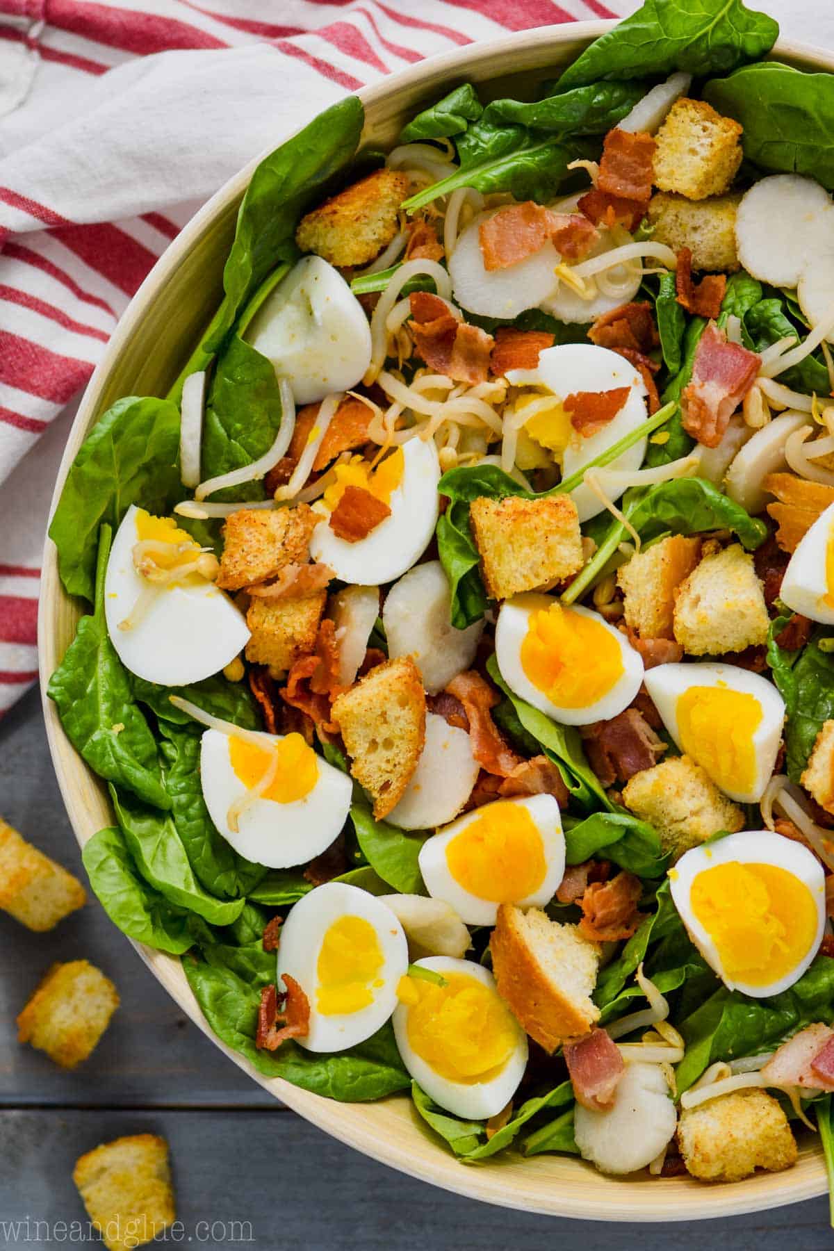 Spinach Bacon Salad (with THE BEST dressing) - Simple Joy