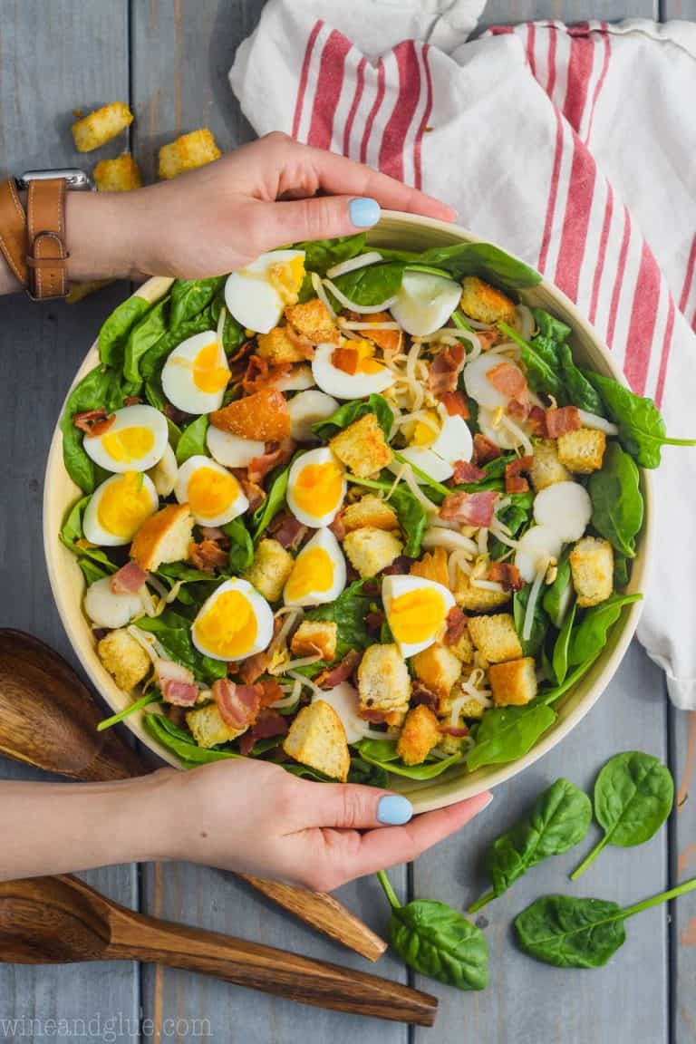 Spinach Bacon Salad (with THE BEST dressing) - Simple Joy