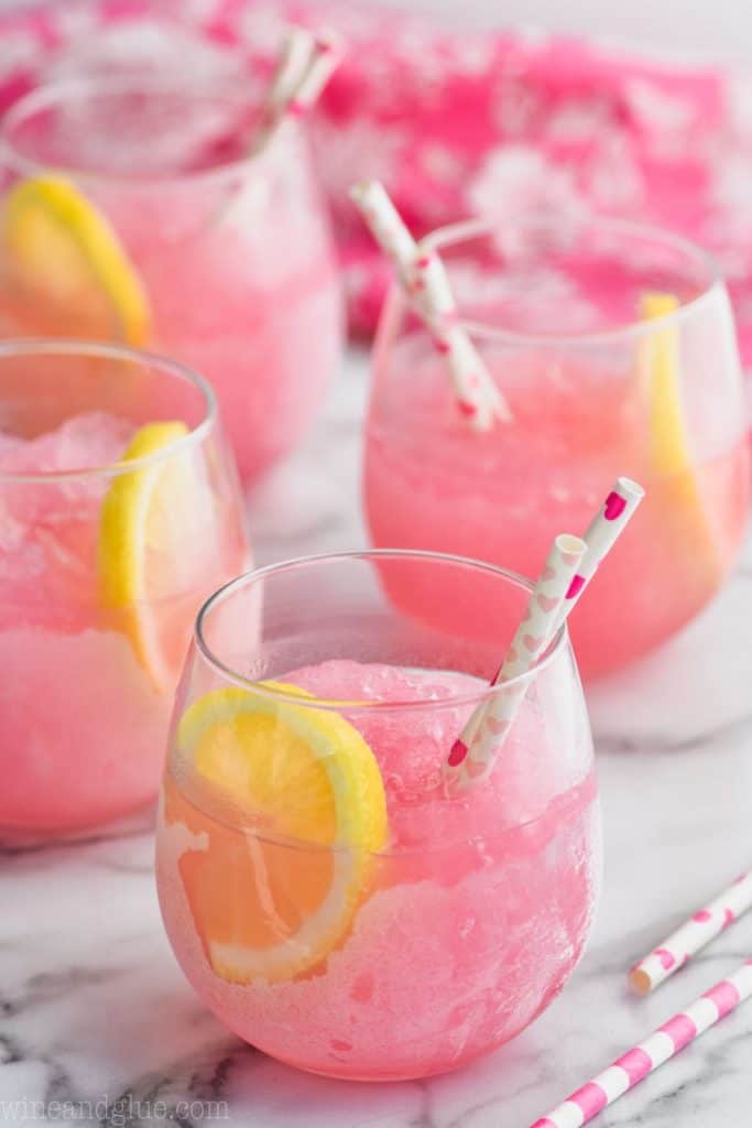 four glasses of alcoholic party punch
