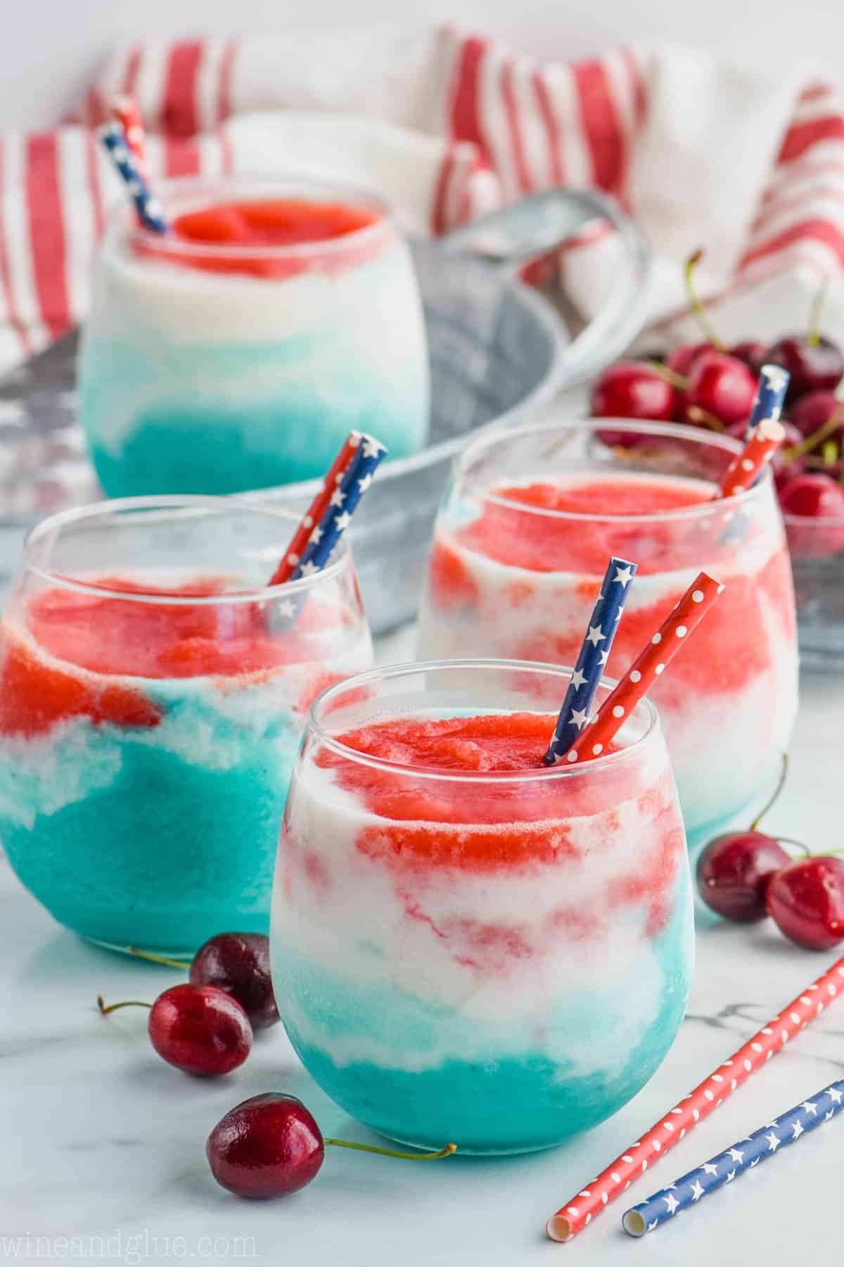 Red, White, Blue Slushy Cocktail