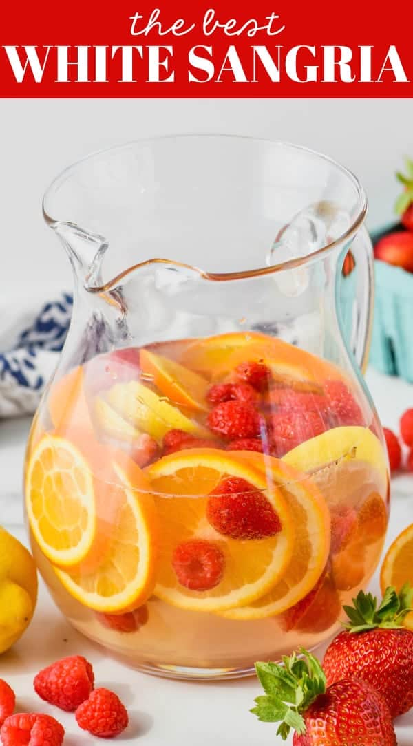 pitcher of white sangria with triple sec