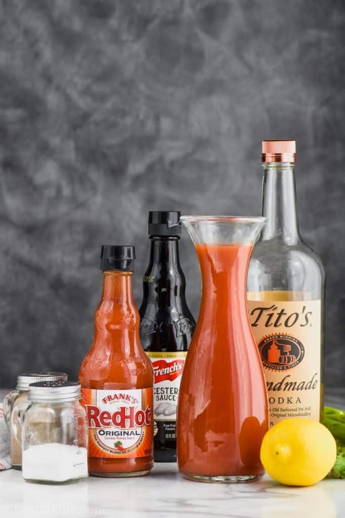 ingredients for how to make bloody mary mix