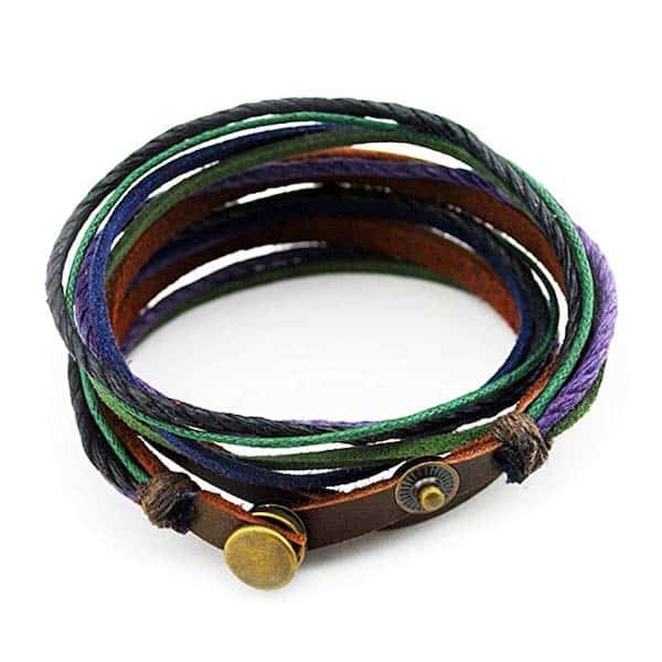 multi strand leather bracelet