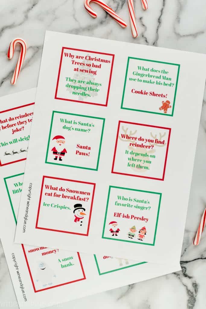 Christmas Lunch Box Jokes  Free Printable    Wine   Glue - 13