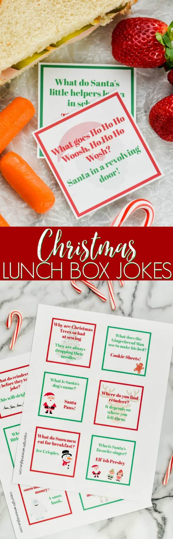 Christmas Lunch Box Jokes  Free Printable    Wine   Glue - 87