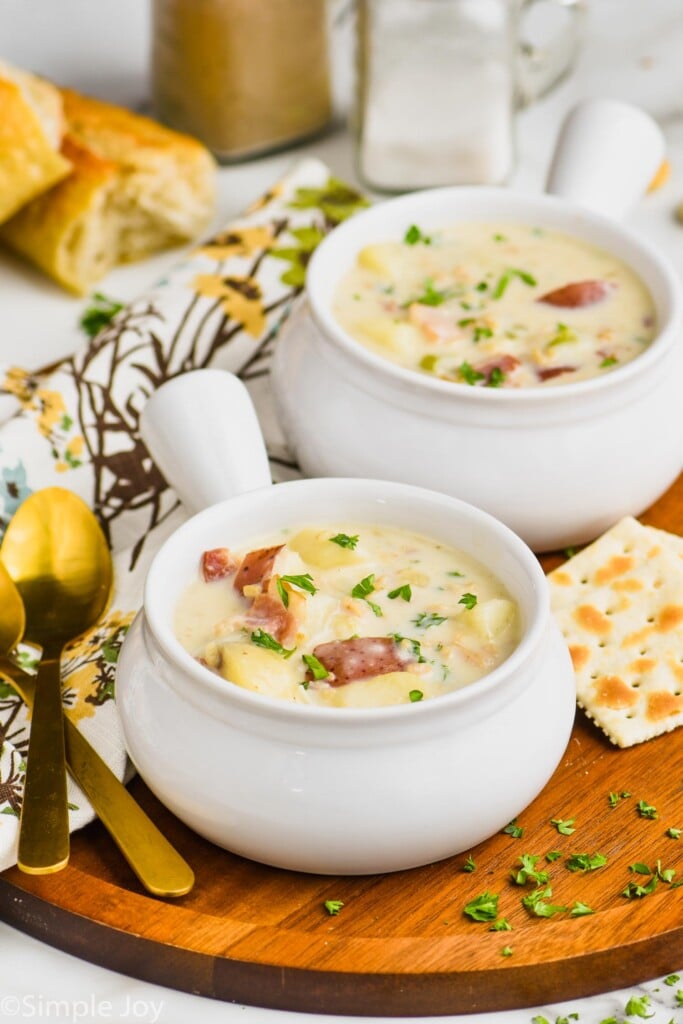 two bowls of the best clam chowder recipe