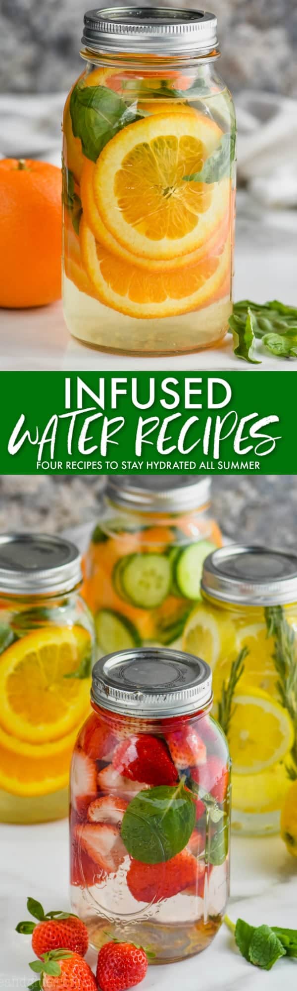 collage of infused water recipes