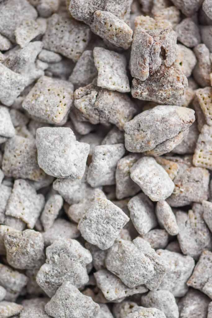 extremely close up view of puppy chow