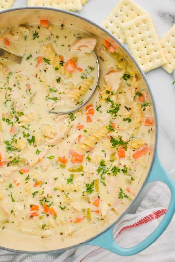 Creamy Chicken Noodle Soup - Herbs & Flour