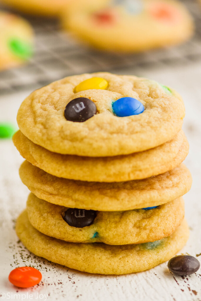 Stack of M and M cookie recipe