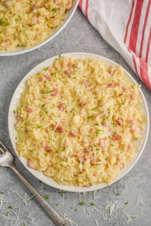 Instant Pot Risotto Carbonara - Simple Joy