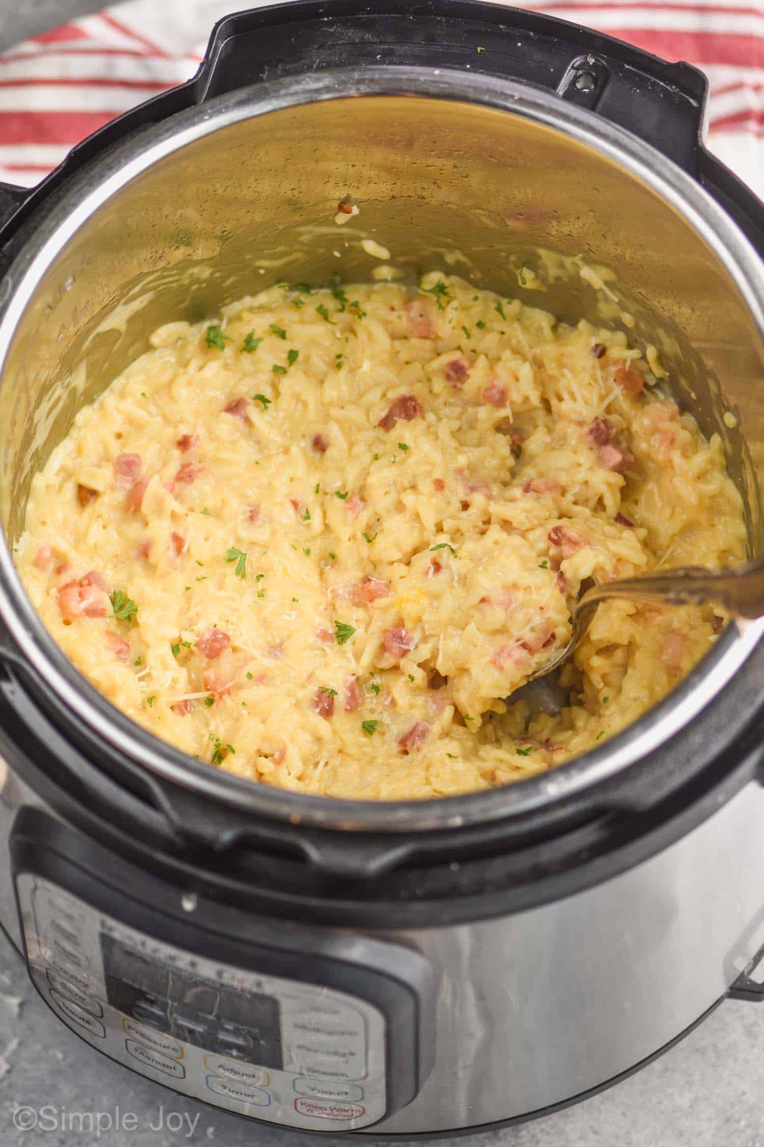 Instant Pot Risotto Carbonara - Simple Joy