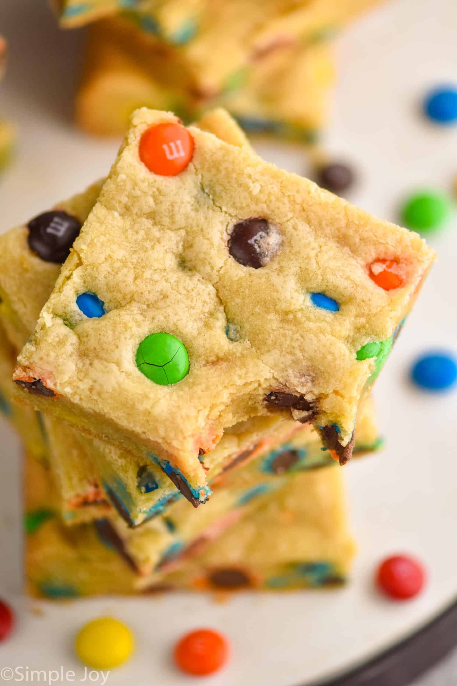 M & M Cookie Bars – Modern Honey