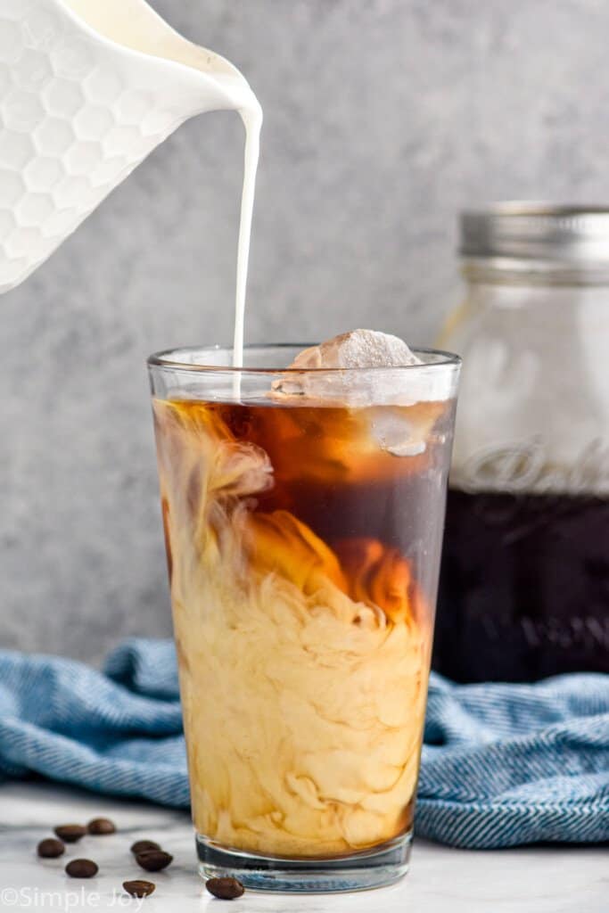 Iced Coffee and Cream in Mason Jars