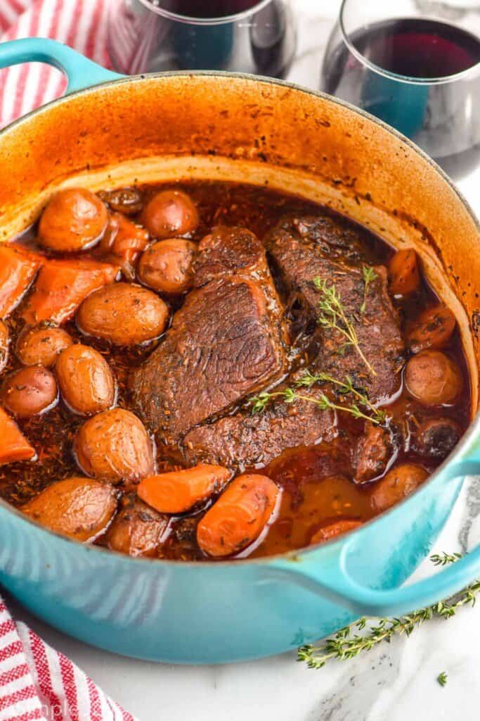 Dutch Oven Pot Roast with Red Wine - Delicious by Design