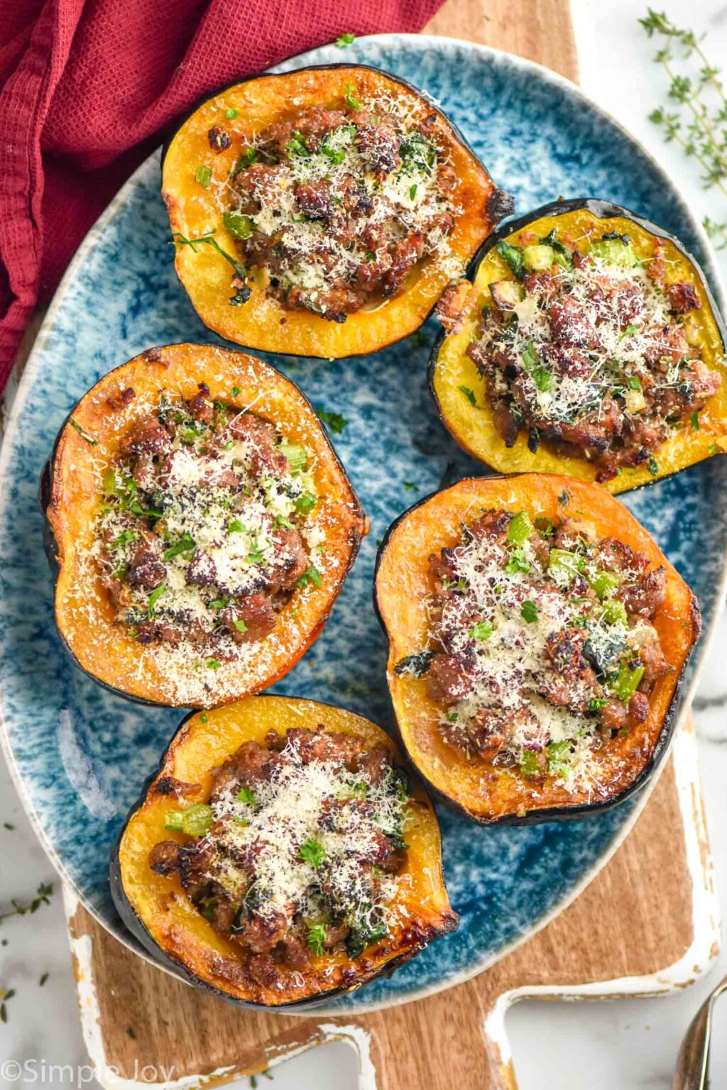 Sausage Stuffed Acorn Squash - Simple Joy