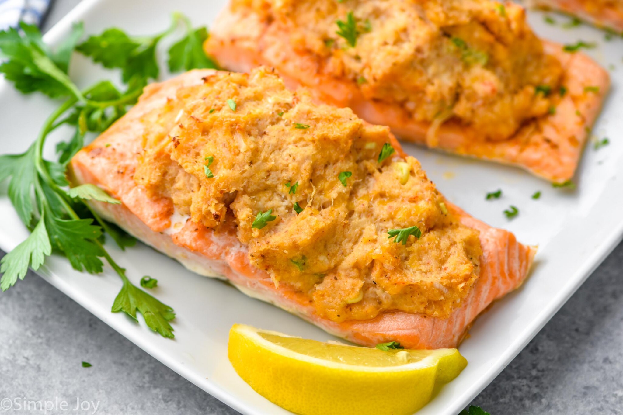 Crab Stuffed Salmon - Simple Joy