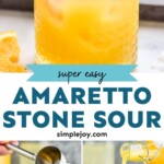 pinterest graphic of amaretto stone sour